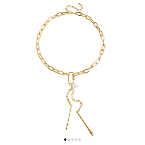 Gold Chain Necklace with Pearl Accent - Picture 1 of 1